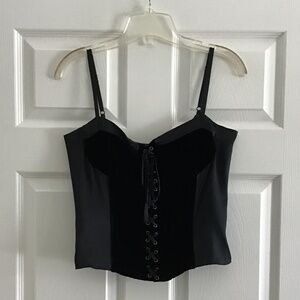 WD.NY Black silk/velvet bustier size 8